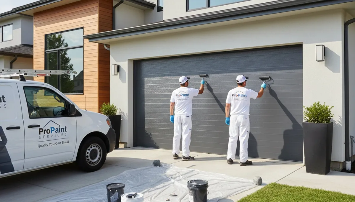Professional garage door painting in San Diego, CA by expert residential painters
