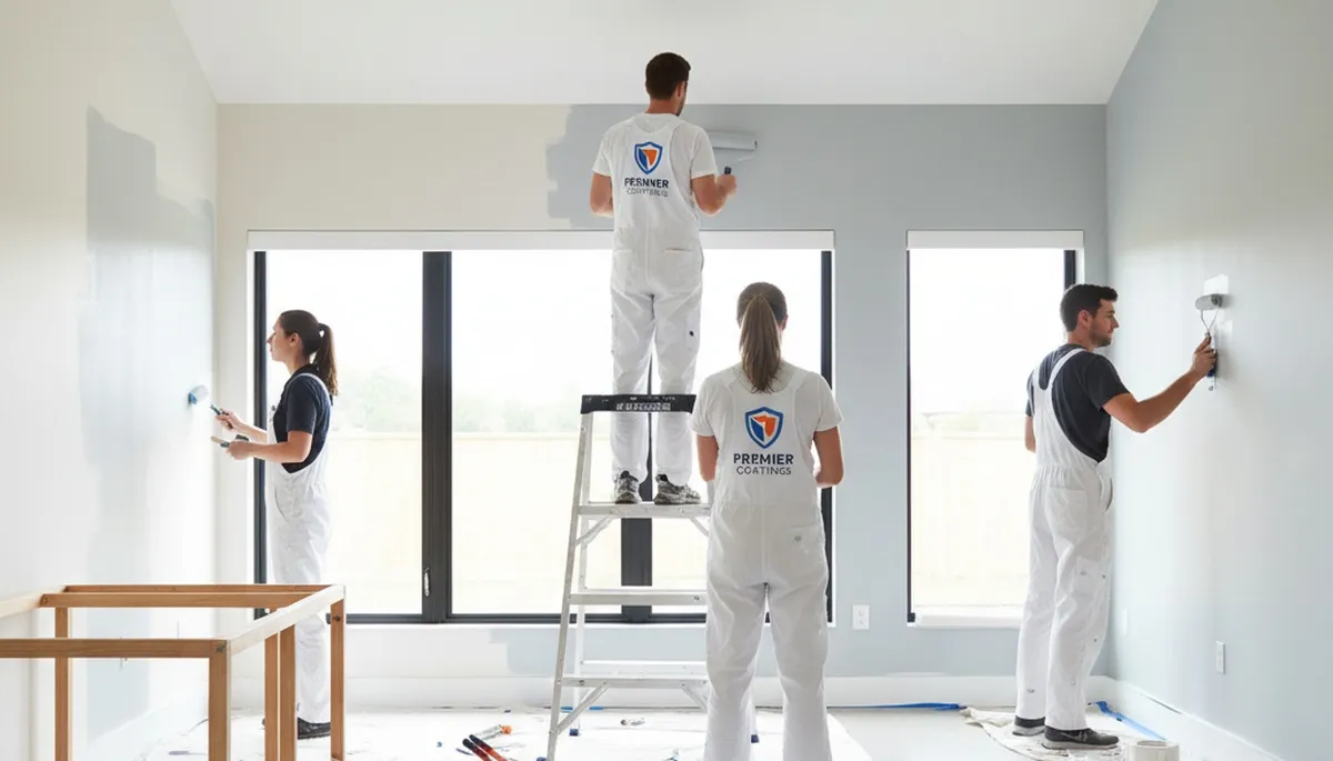 Professional interior house painters in San Diego, CA applying coastal-moisture-resistant wall paint