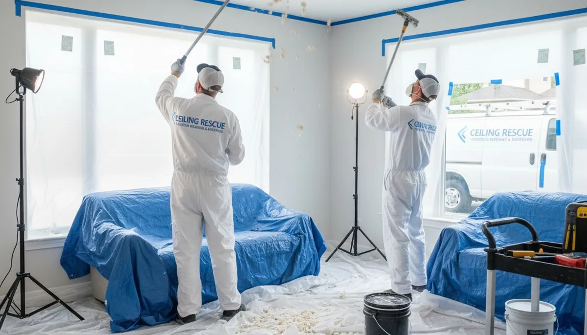 Professional popcorn ceiling removal in San Diego, CA by expert house painters