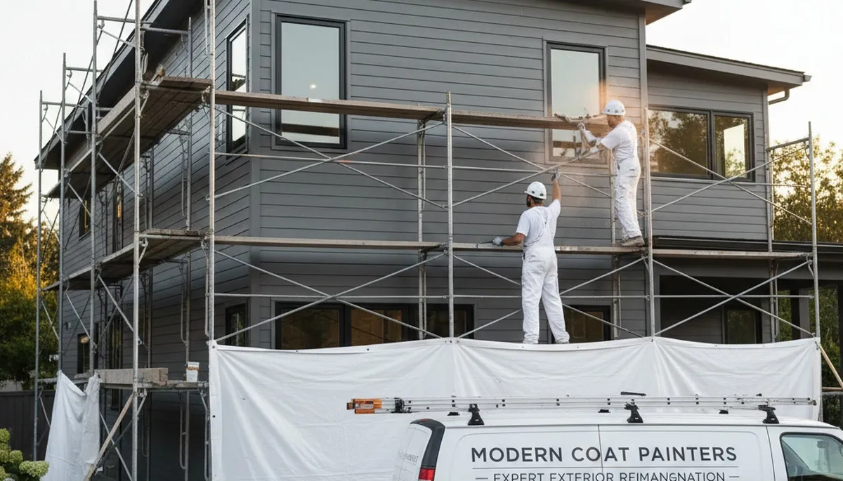Professional siding painting on a San Diego CA coastal home with durable weather-resistant finish
